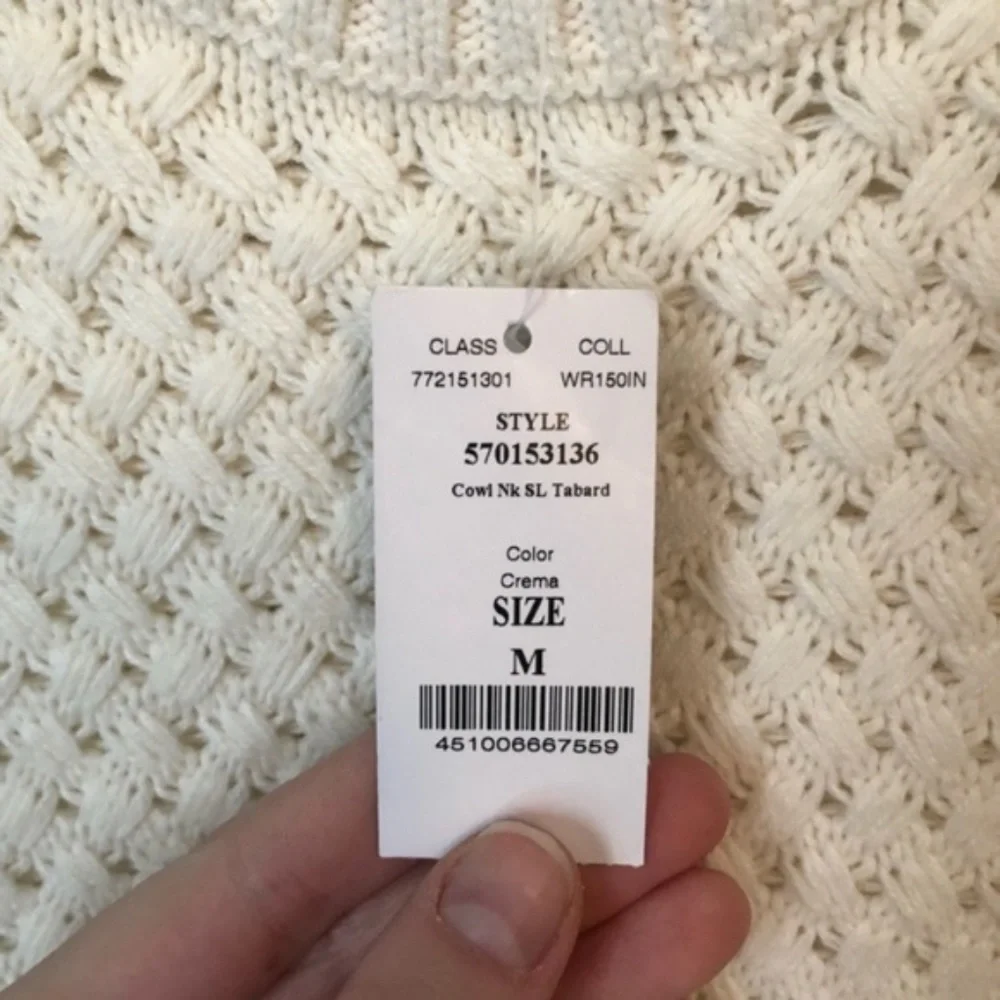 NWT WHBM Sleeveless Ivory Tabard Sweater